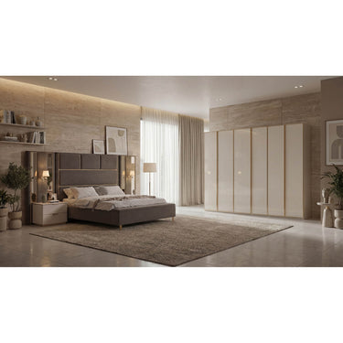 Cappadocia Wardrobe 300 cm with Full White Glass