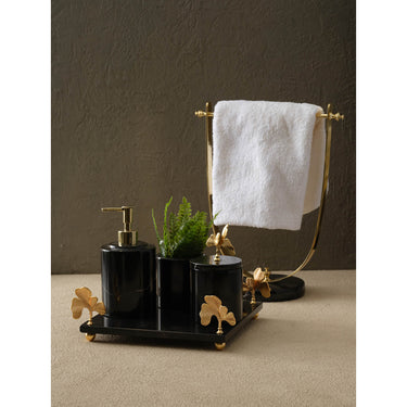 Gynco Vierkante Badkamer Set (Dienblad, Tandenborstelhouder, Doos, Vloeibare Zeepdispenser)